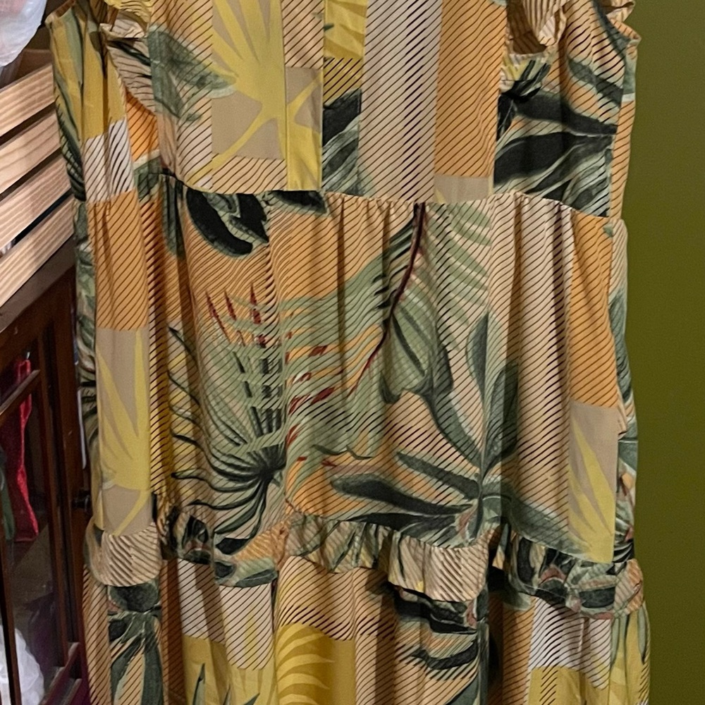 Tropical Leaf Print Dress
